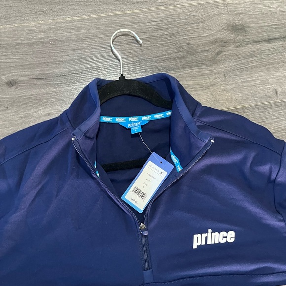 NWT! Prince Pickleball Men’s Ponte 1/4 Zip Pull Over Jacket. size L. Blue - Picture 8 of 9